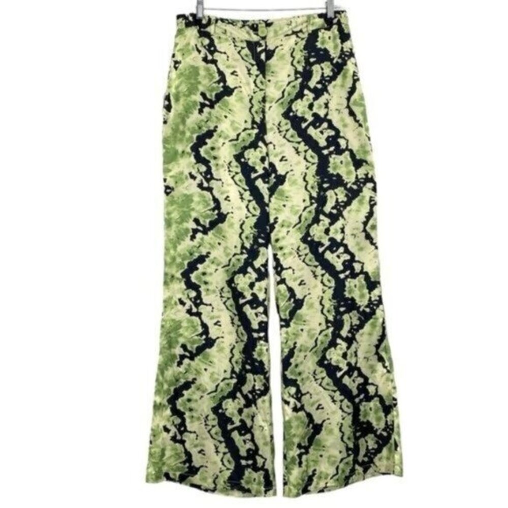 Nasty Gal Tie Dye Satin High Waist Flare Pants